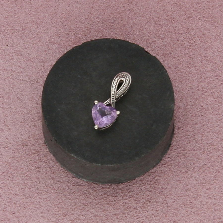 sterling silver morganite heart pendant