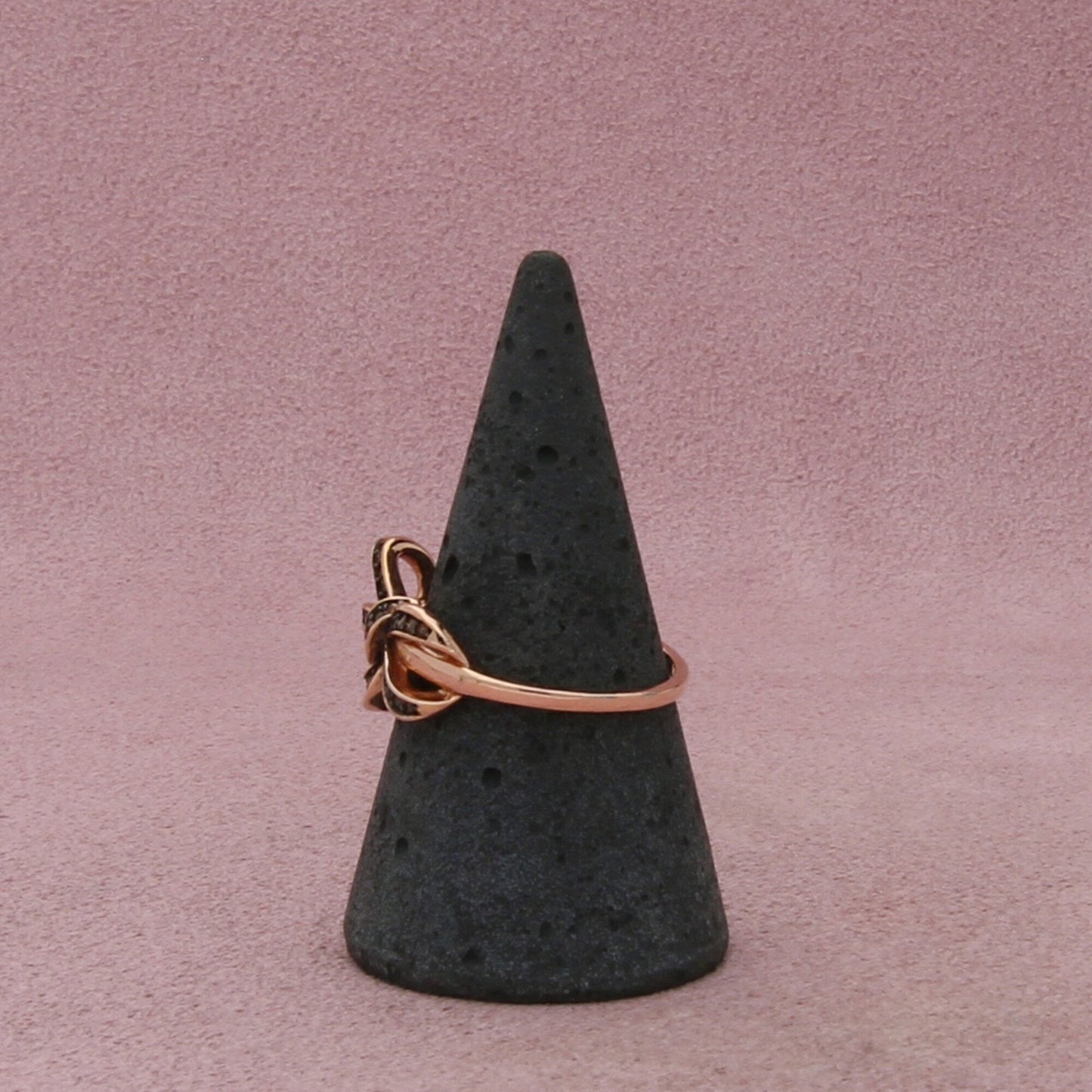 sterling silver rose gold plate cz ribbon bow ring size 8