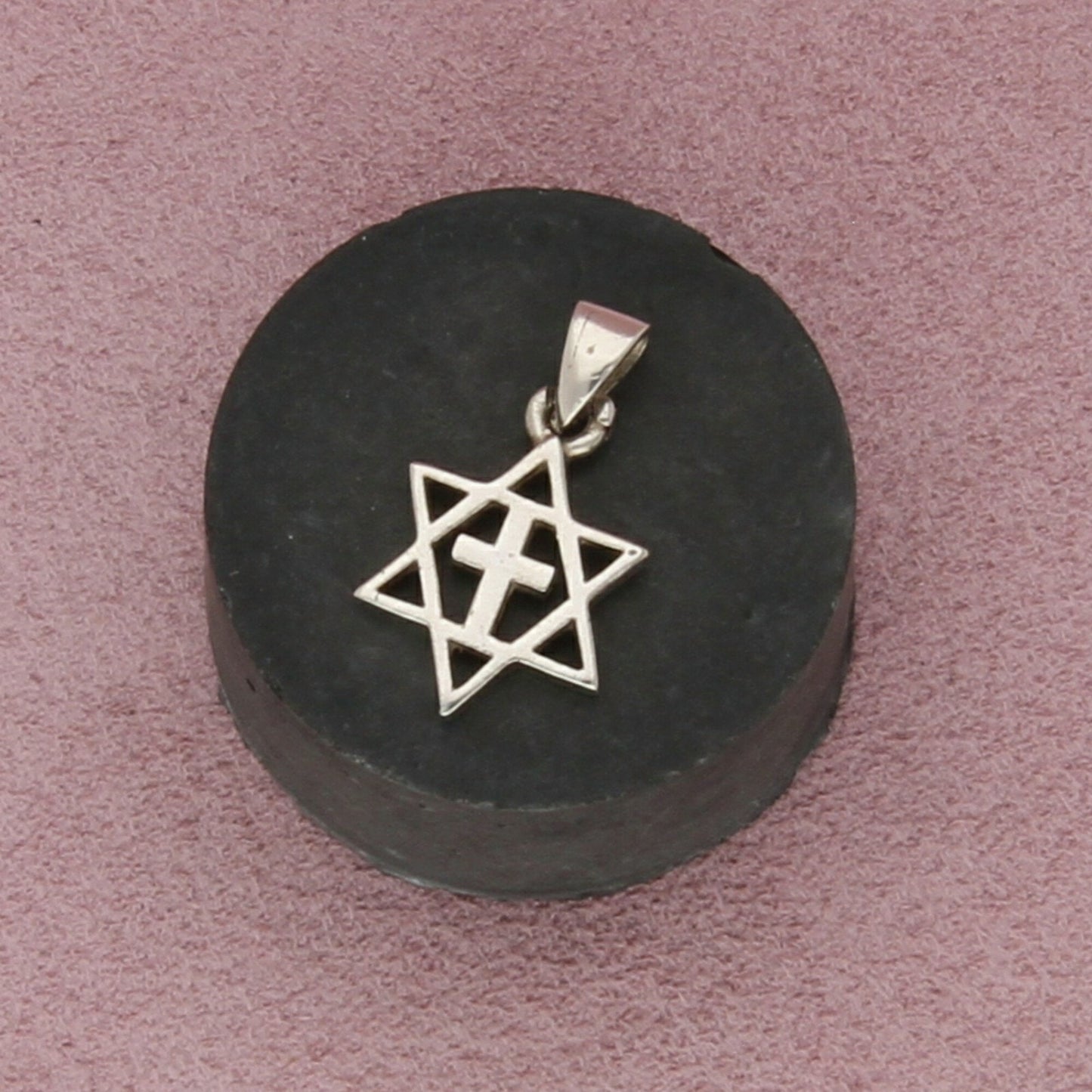 sterling silver star of david cross pendant