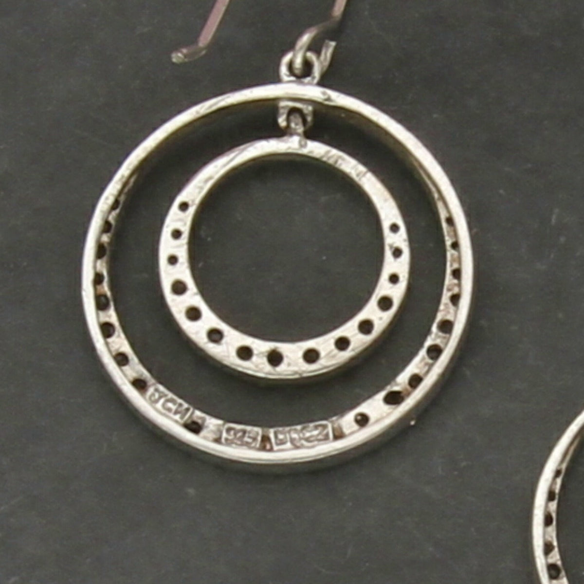 sterling silver cz cascading rings dangle earrings