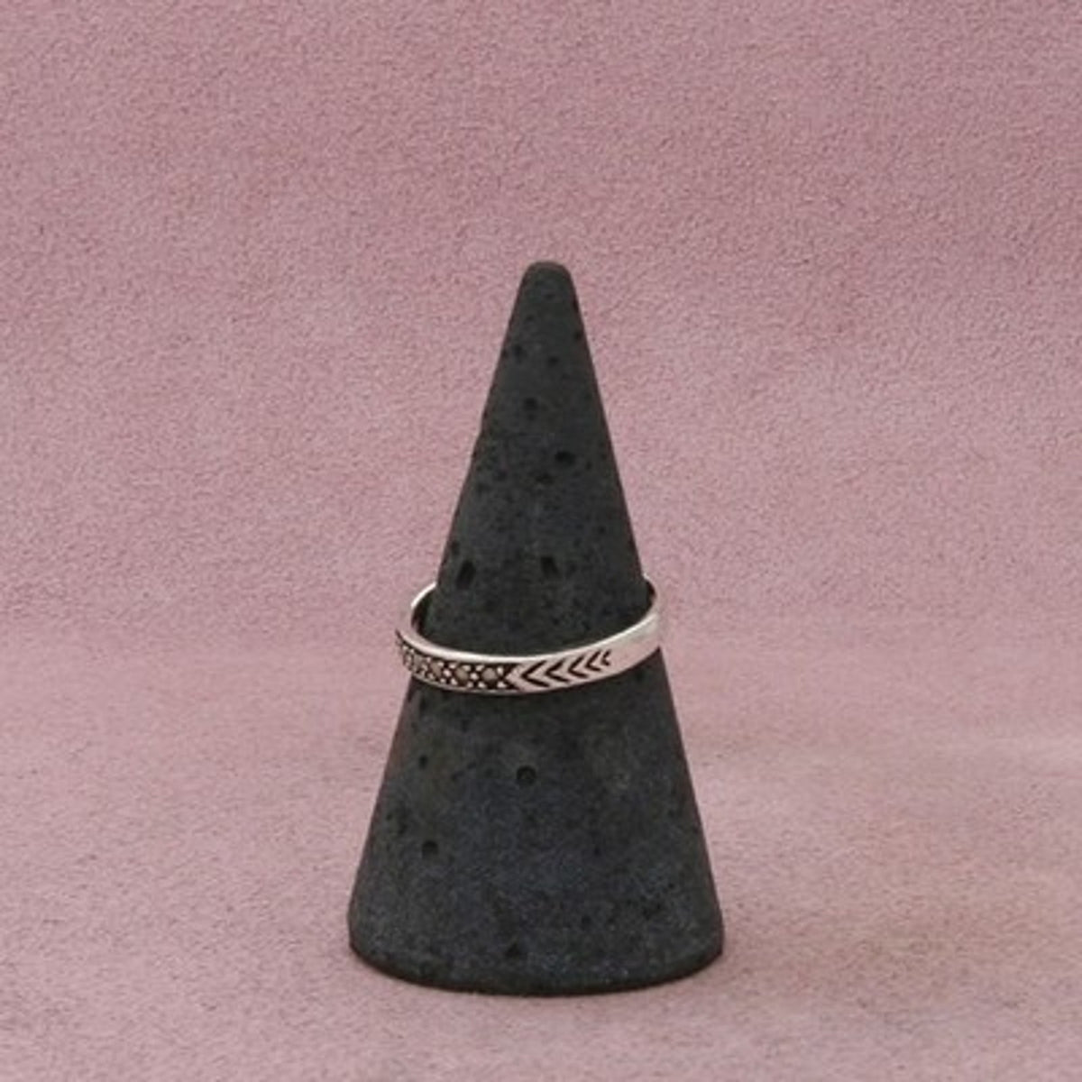 Sterling Silver Marcasite Studded Band Ring Size 6.5