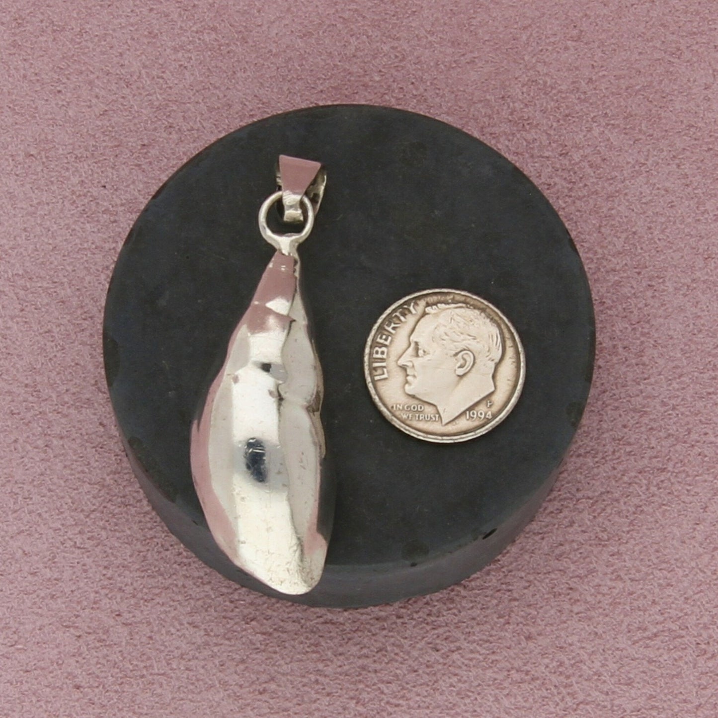 sterling silver vintage sea shell pendant