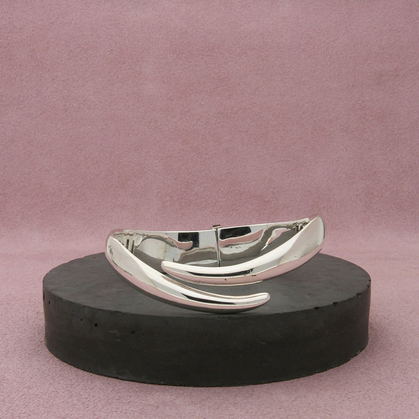 taxco mexico sterling silver vintage modernist clamper bracelet size 6.25in