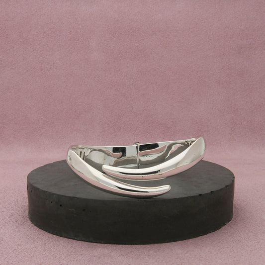 taxco mexico sterling silver vintage modernist clamper bracelet size 6.25in