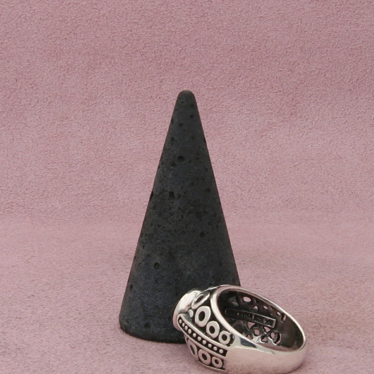 sterling silver black onyx circles dome ring size 7