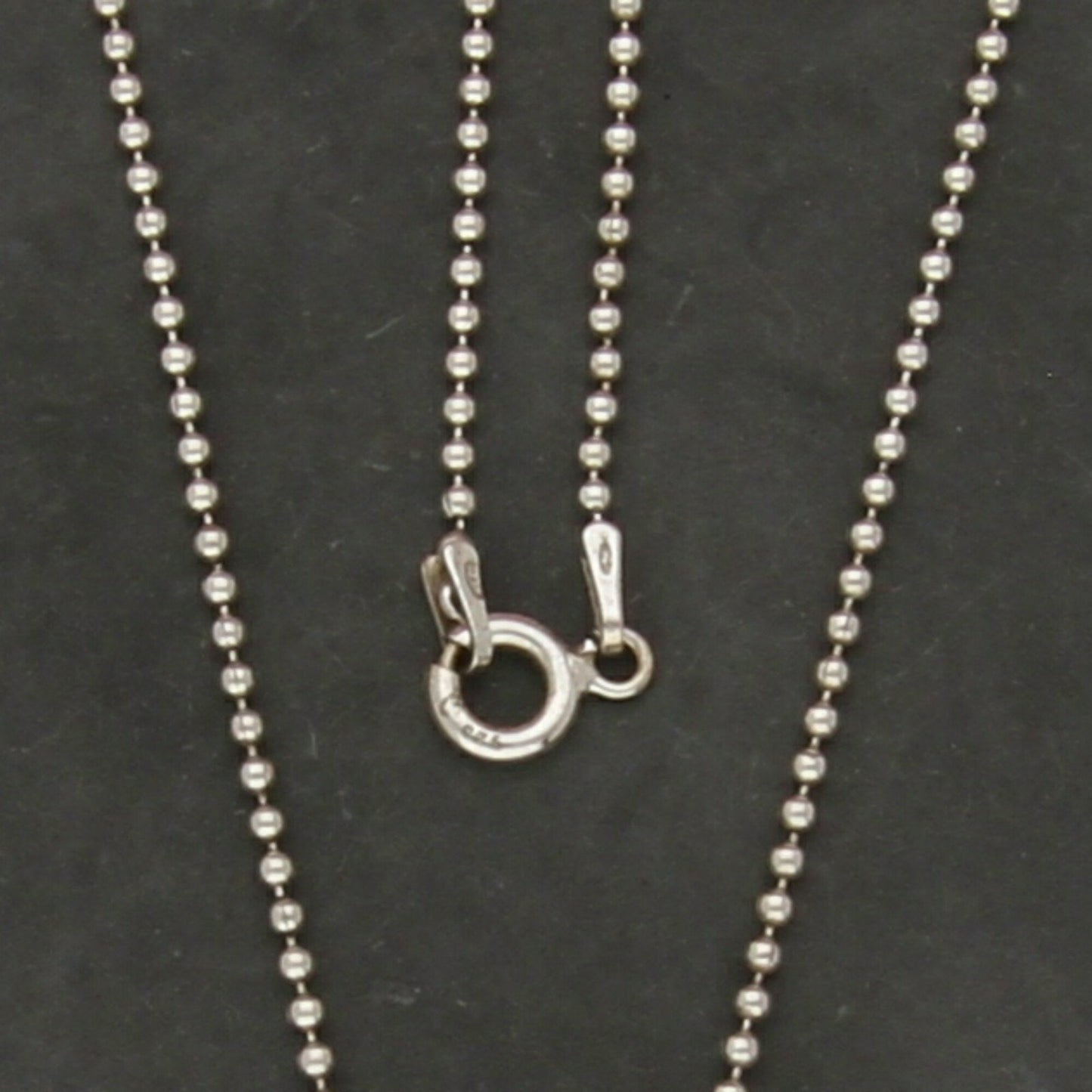 sterling silver 1mm bead chain necklace size 15.75in