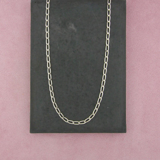 sterling silver 4mm curb chain necklace size 23.5in