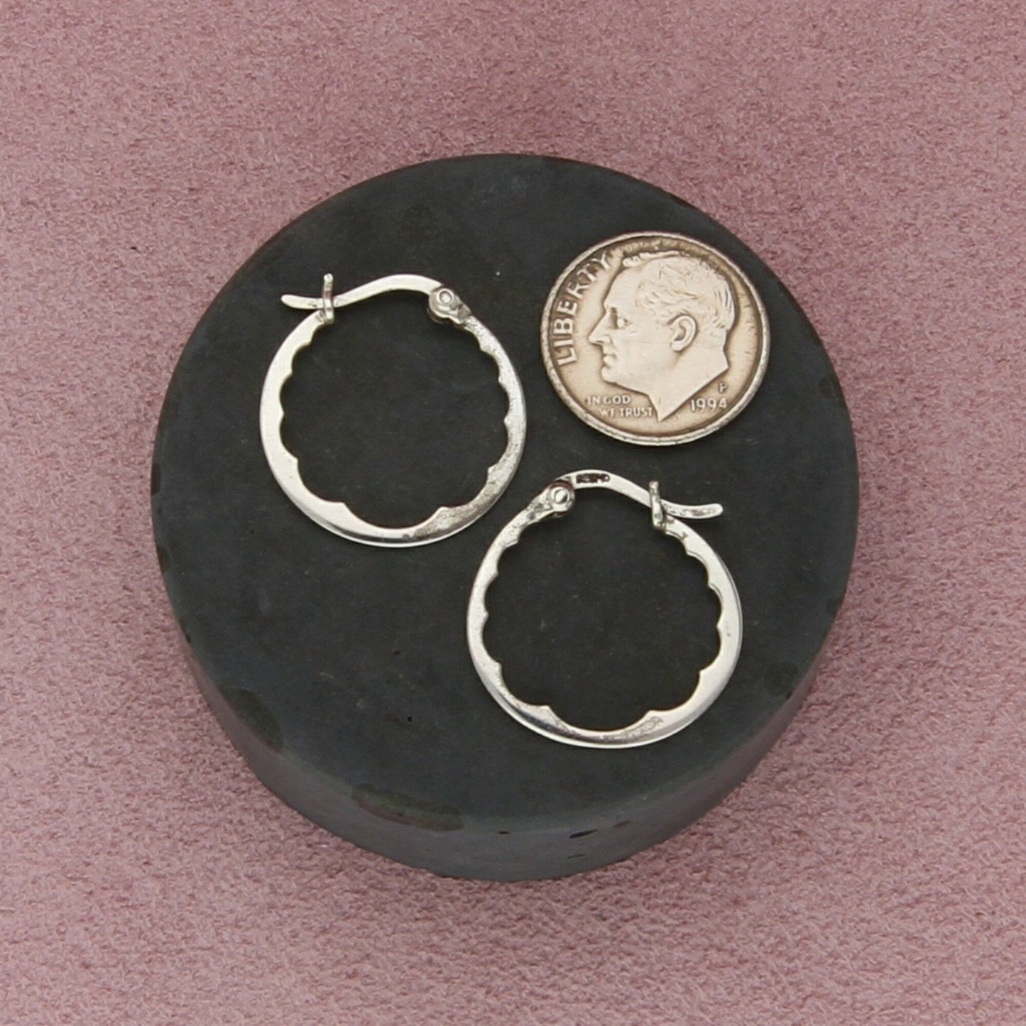 sterling silver 20mm snap-post hoop earrings