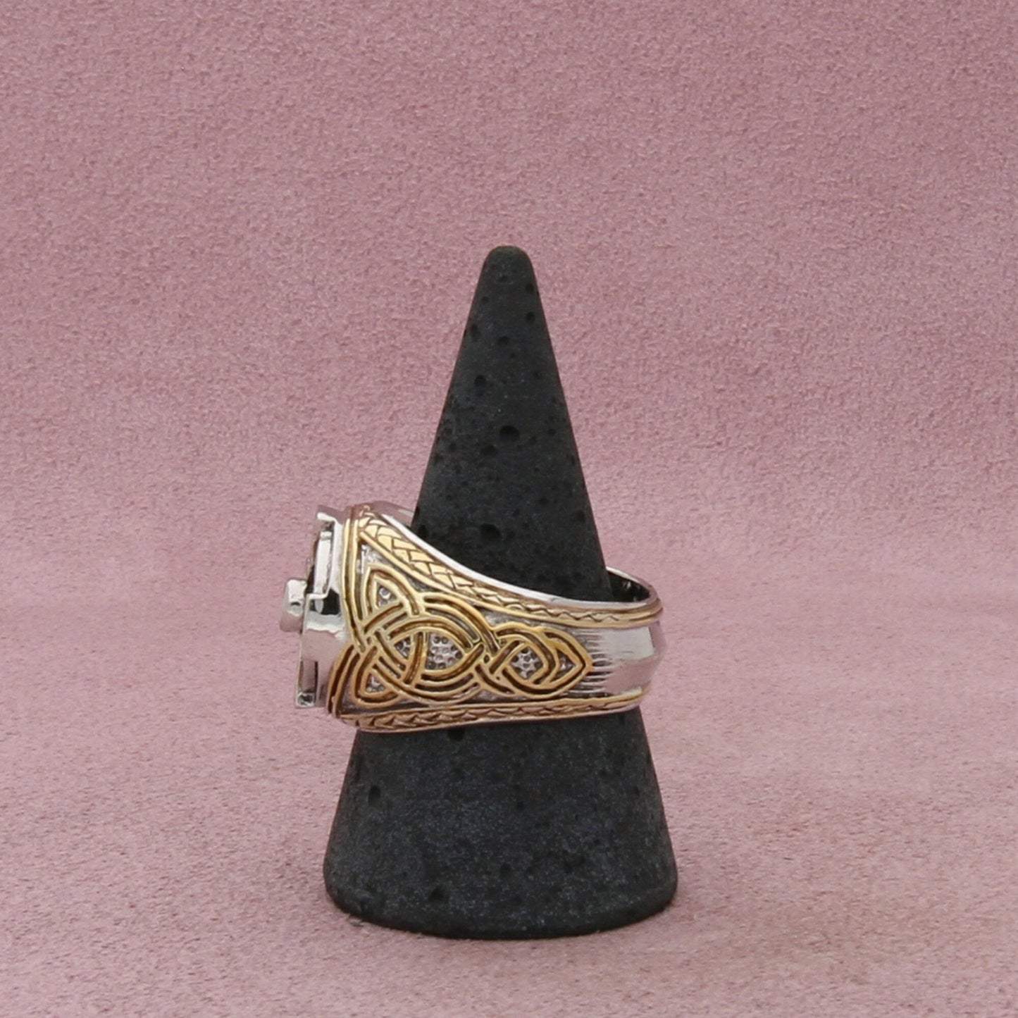 franklin mint sterling silver mens emerald celtic cross signet ring size 11