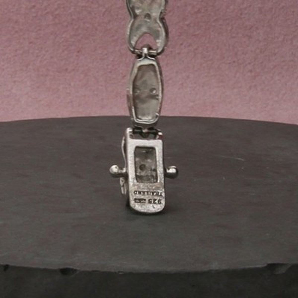 Sterling Silver Diamond Accent X Link Tennis Bracelet Size 7in
