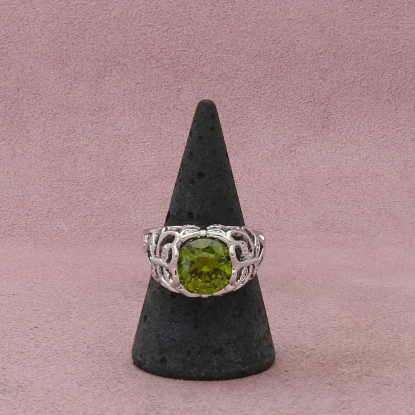 sterling silver green cz butterfly ring size 9