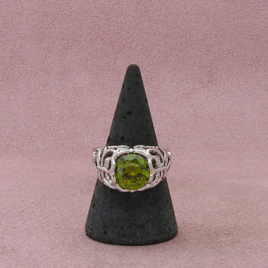 sterling silver green cz butterfly ring size 9