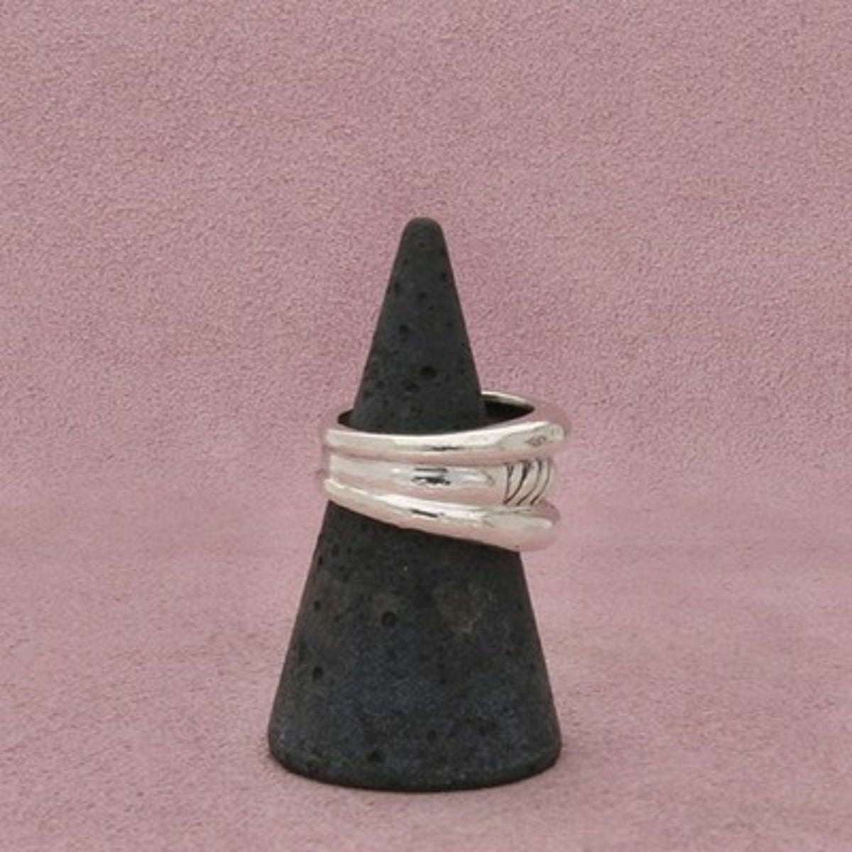Sterling Silver Vintage Braided Raised Edge Band Ring Size 7