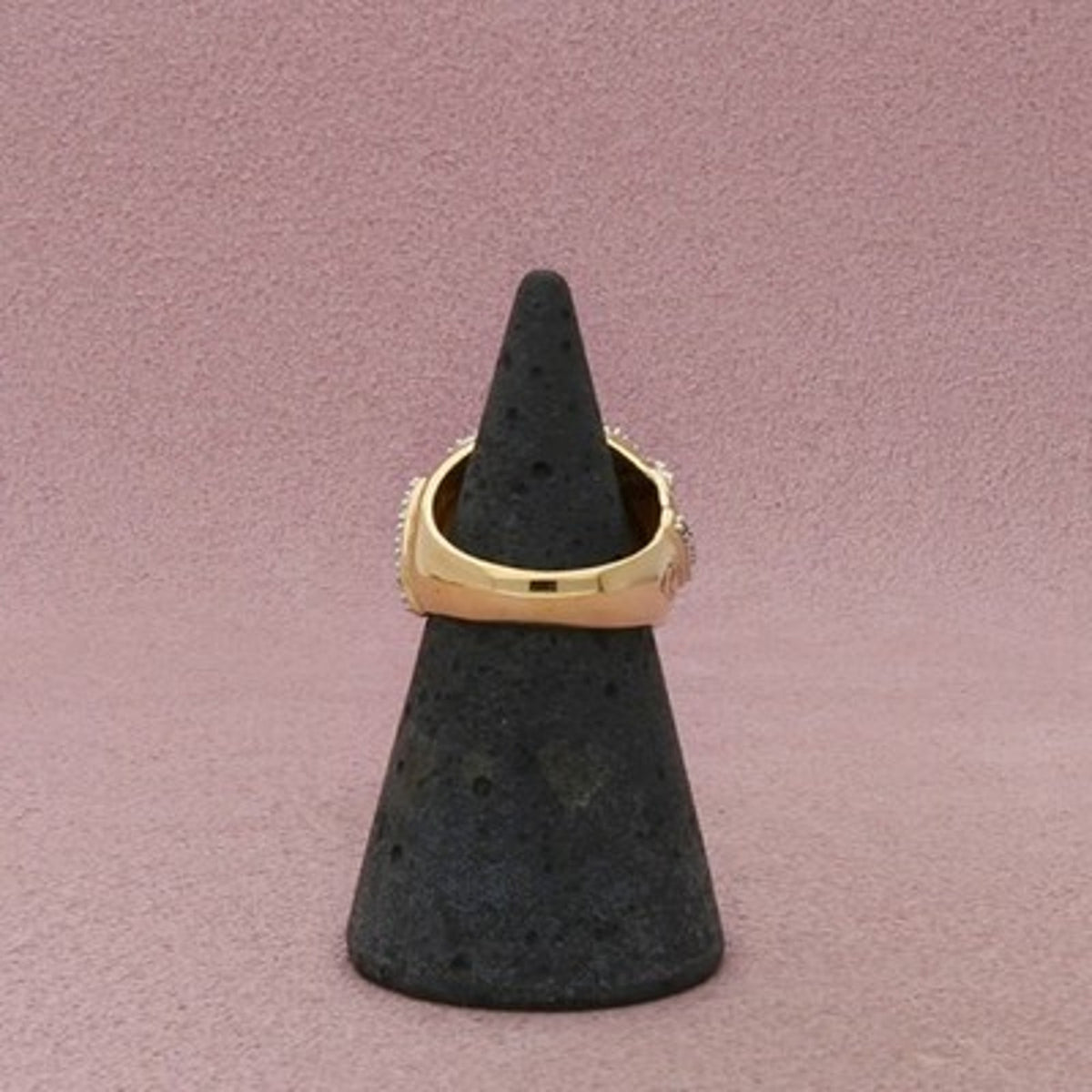 Ross Simons Sterling Silver Gold Plate Diamond Scroll Wide Ring Size 4.75