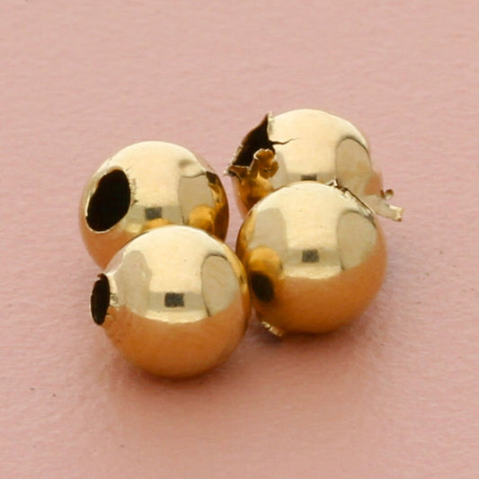 14k yellow gold lot of 4 spacer beads charm