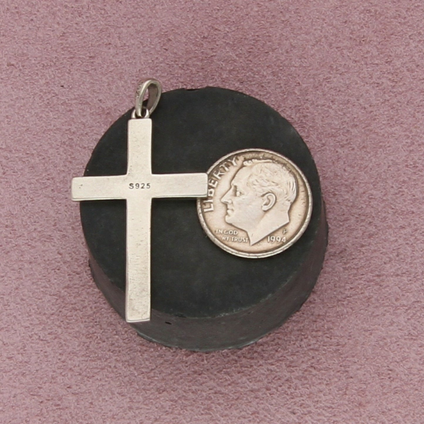 sterling silver vintage faith cross pendant