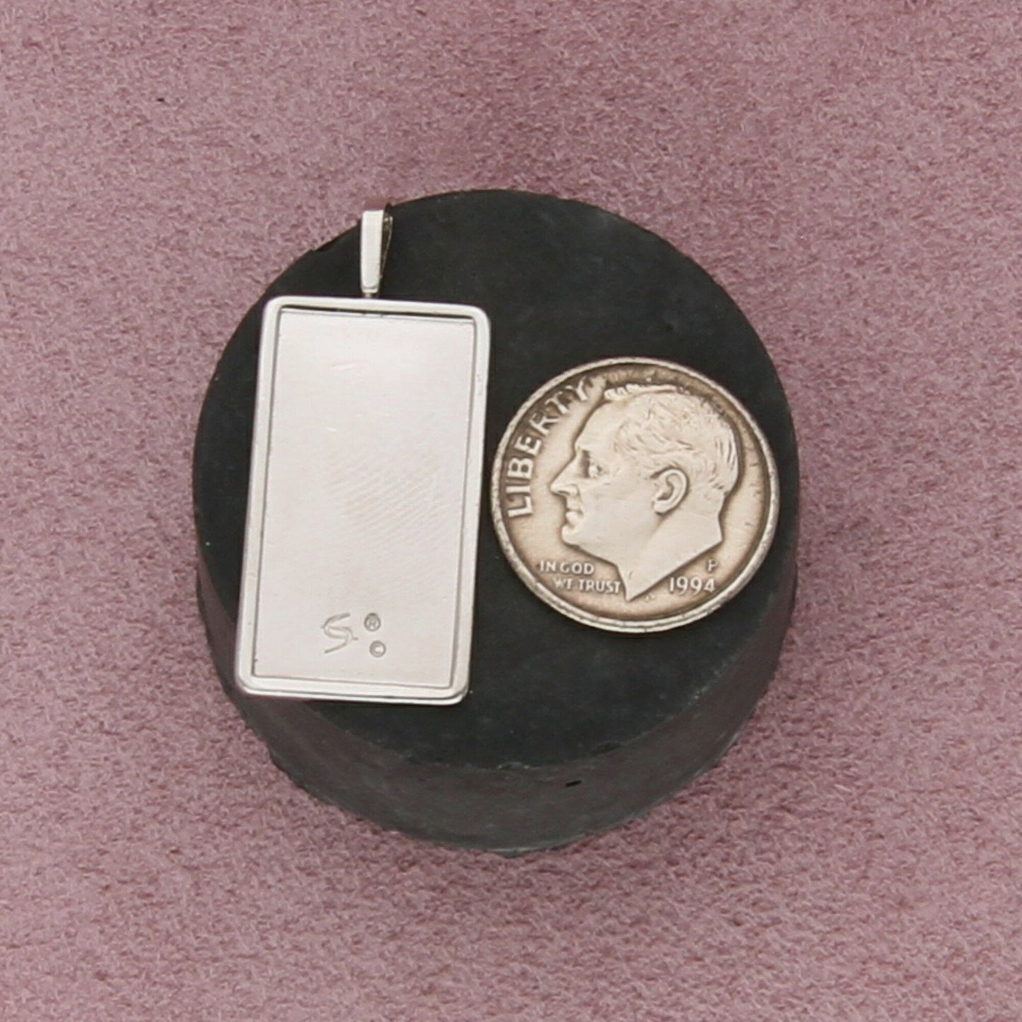 999 fine silver vintage ingot bar pendant
