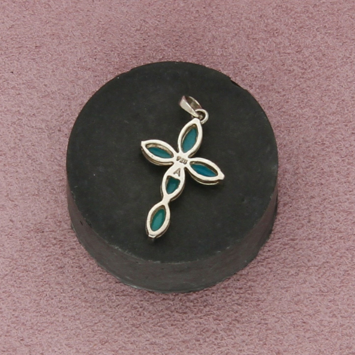 sterling silver turquoise cross pendant