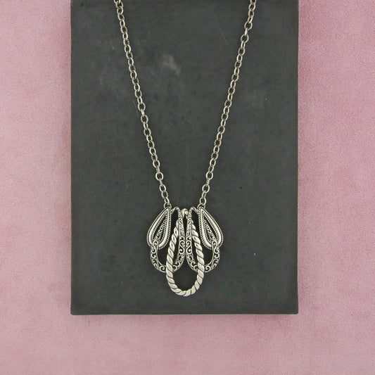 carolyn pollack sterling silver southwestern scroll rope necklace size 16-19in
