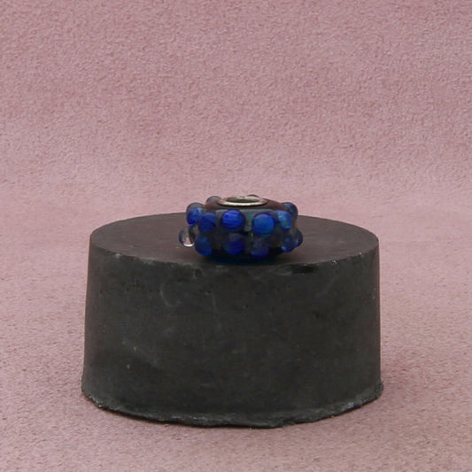 trollbeads sterling silver blue fizz raised dot murano glass bead charm