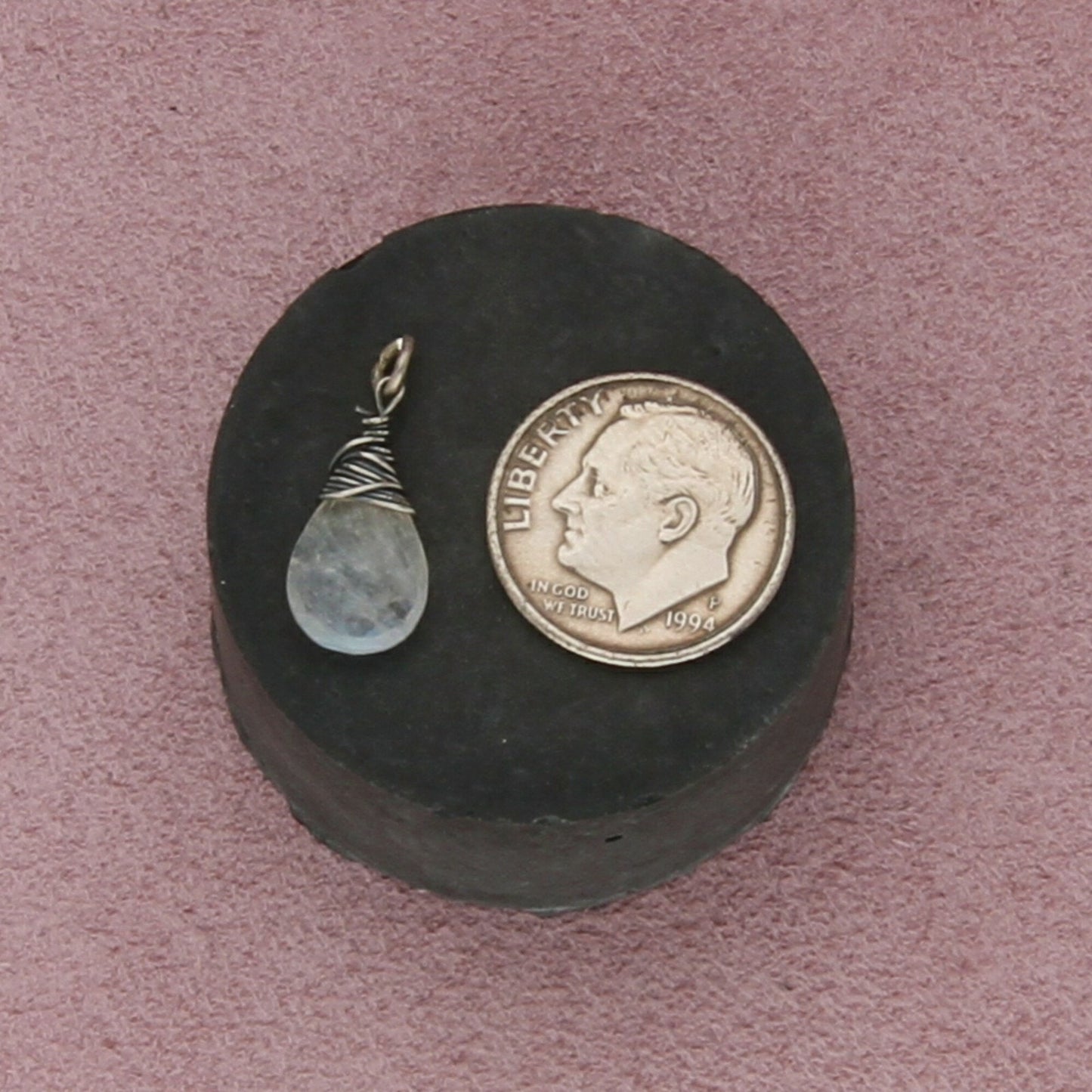 sterling silver dainty quartz pendant