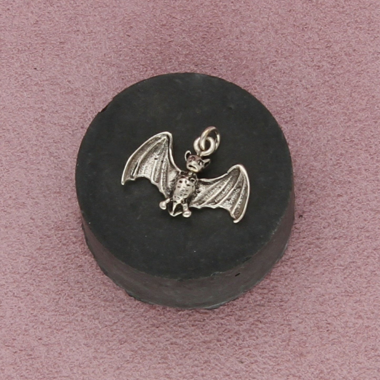 sterling silver vintage flying bat charm pendant