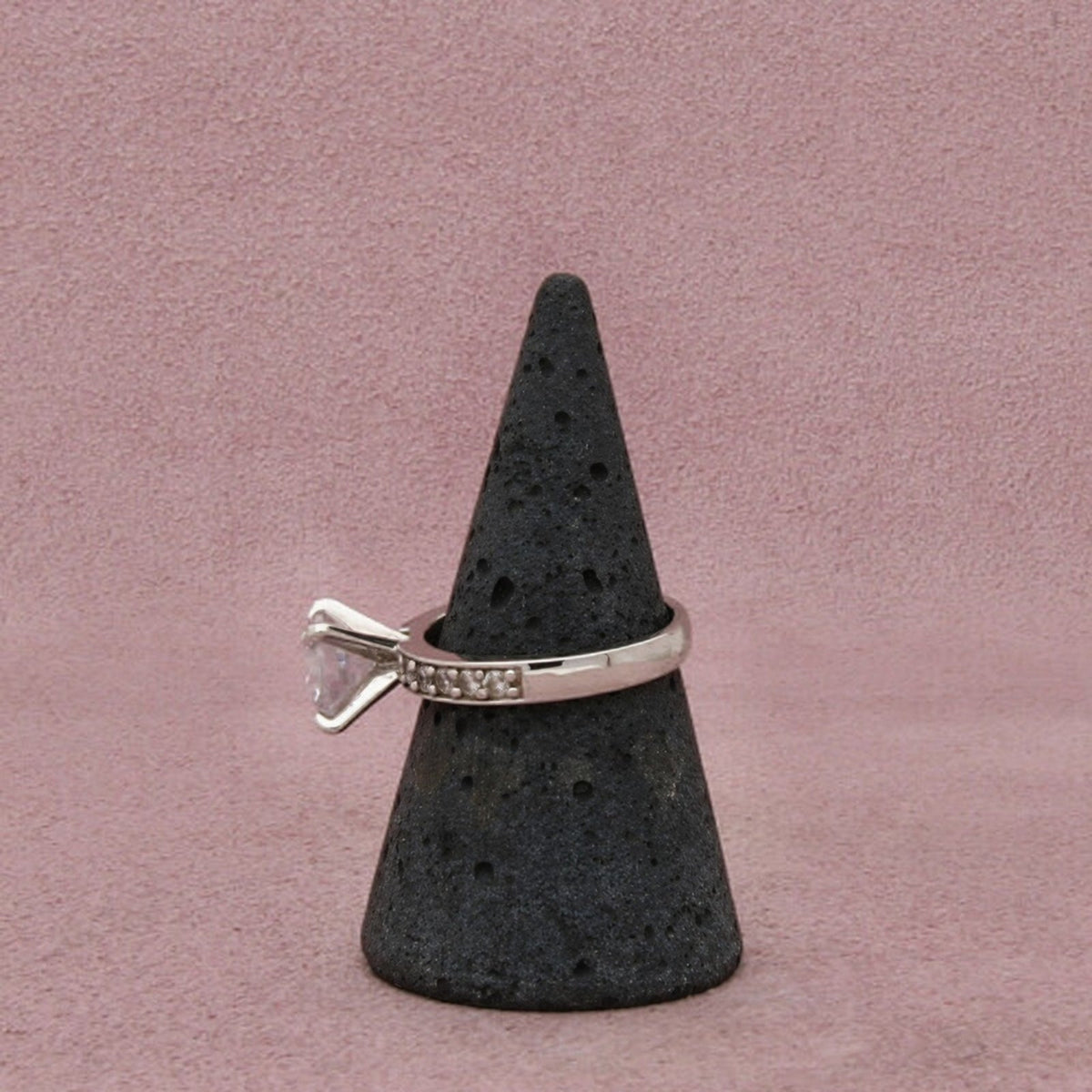 Danbury Mint Sterling Silver Cz Engagement Round-Cut Solitaire Ring Size 7