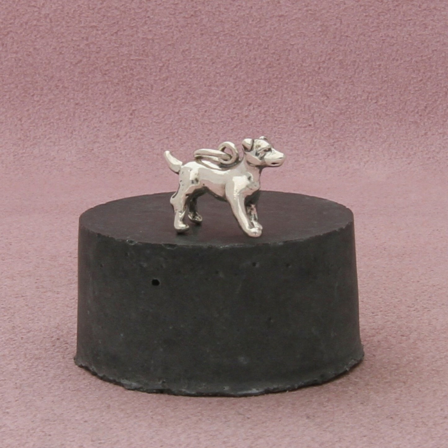 sterling silver vintage 3d dog charm pendant