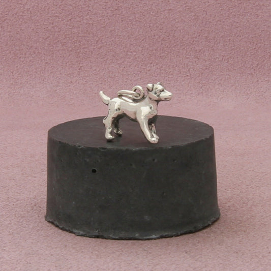 sterling silver vintage 3d dog charm pendant