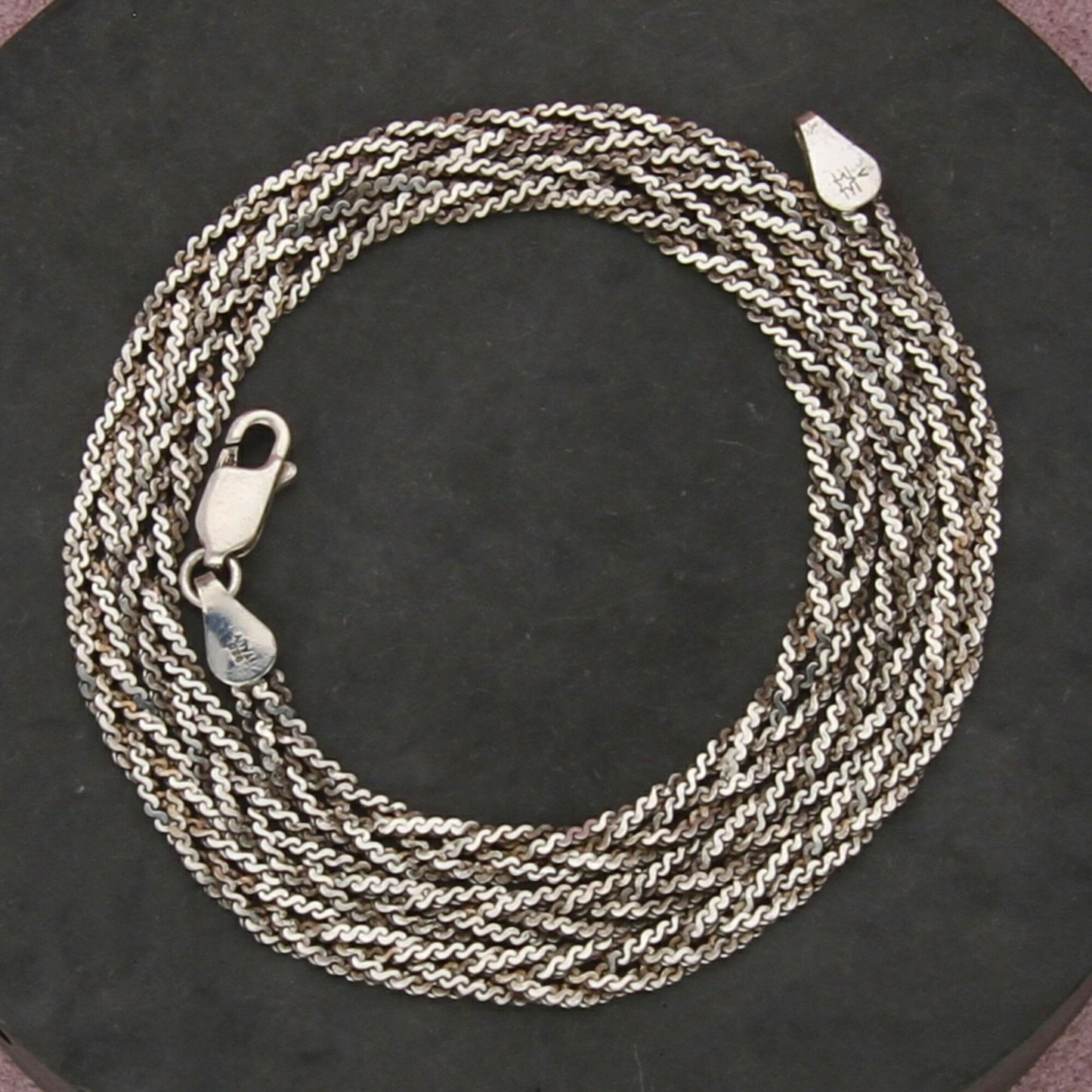 sterling silver italy 4mm woven serpentine chain necklace size 18in