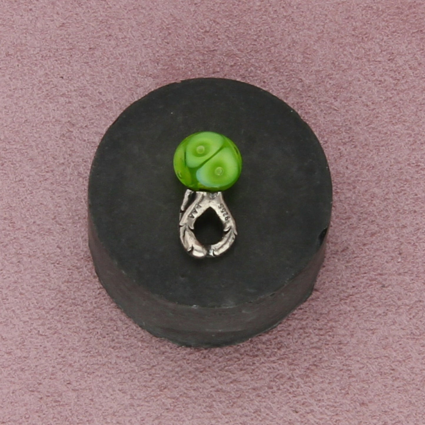 trollbeads sterling silver spring green murano glass bead charm