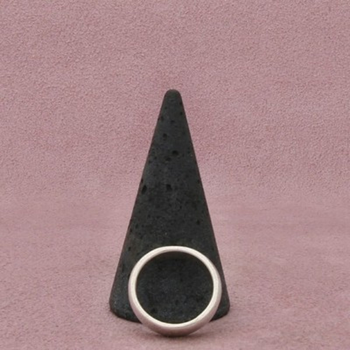 Sterling Silver & 14K Gold Heart Recessed Oval Band Ring Size 5