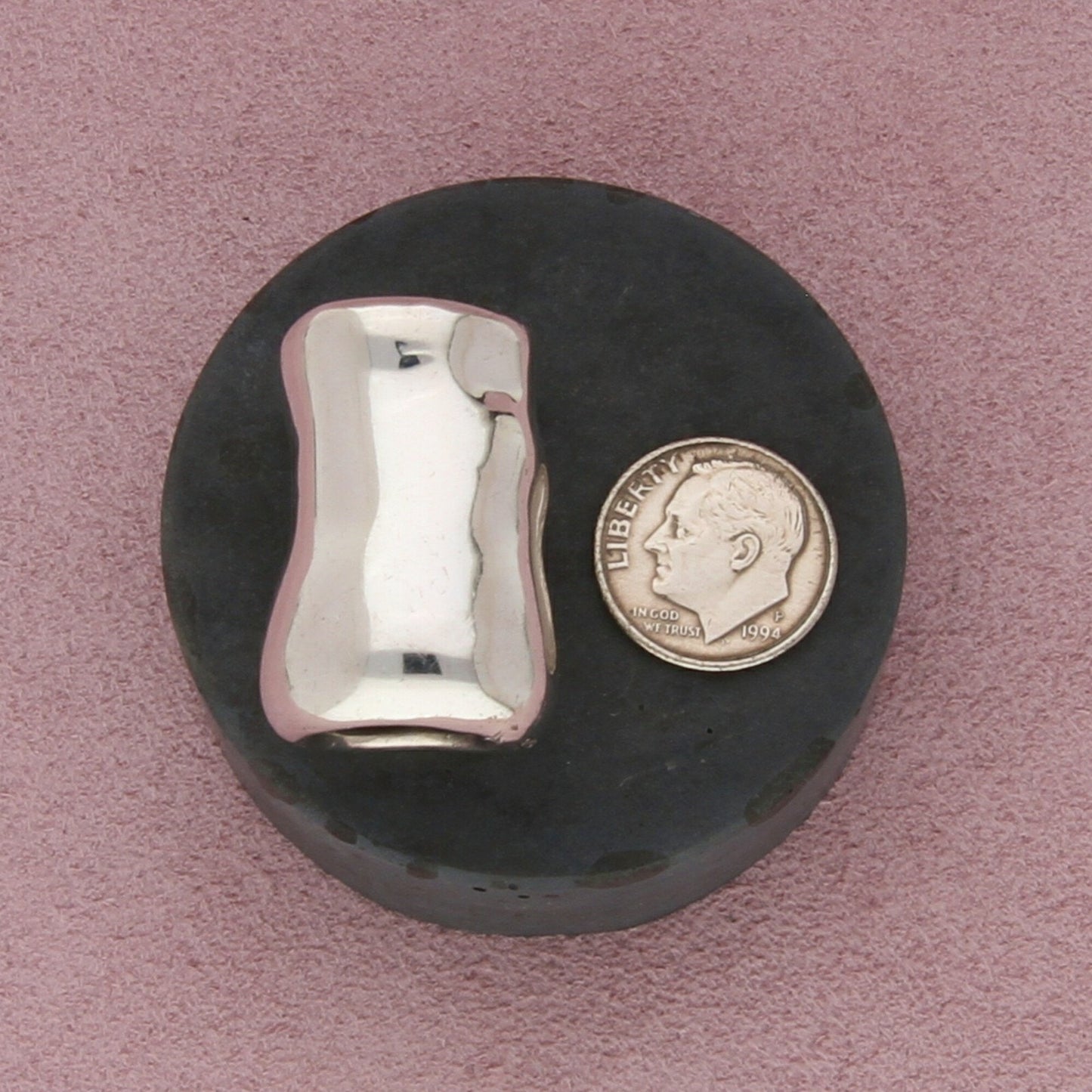 sterling silver vintage electroform slider bead pendant