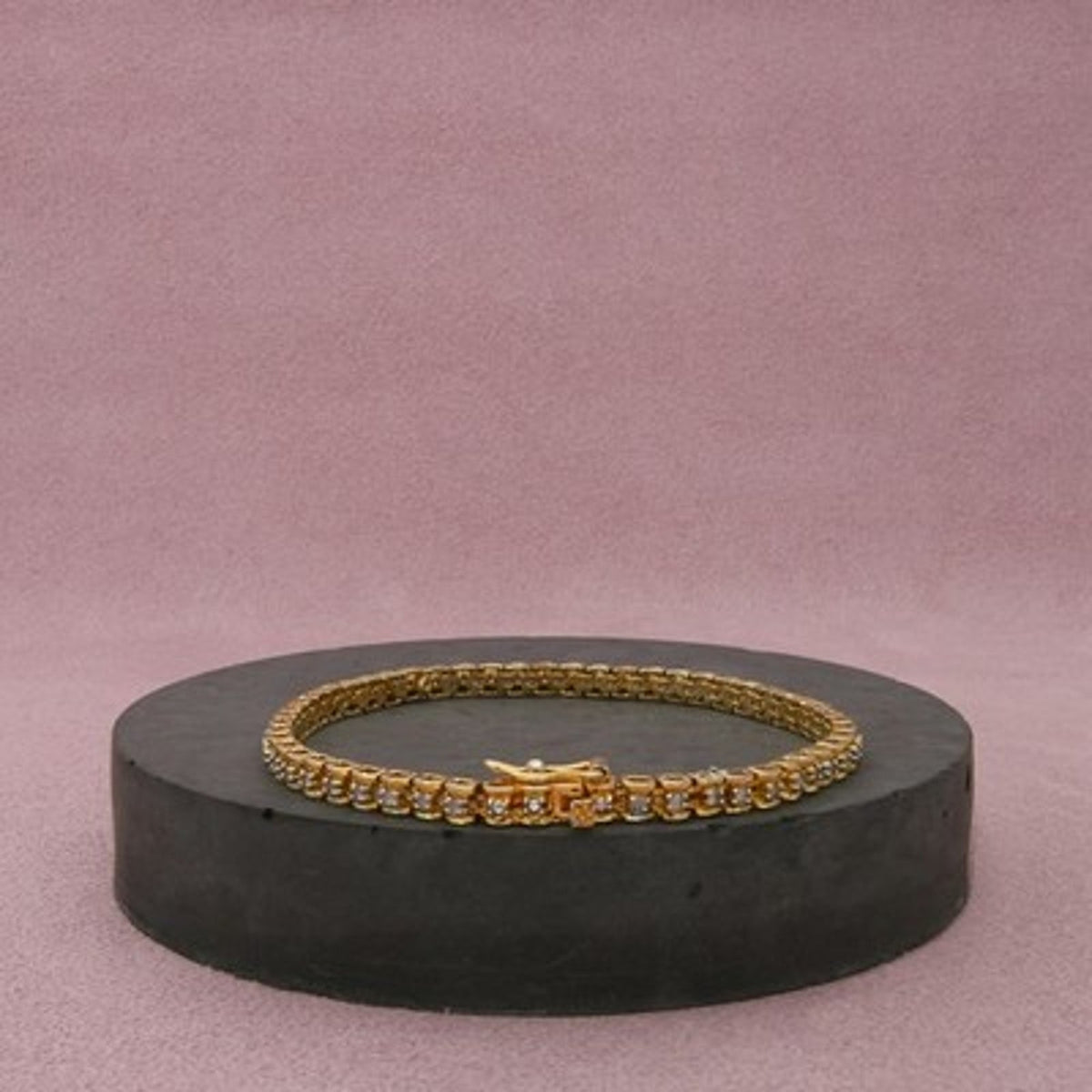 Victoria Townsend Sterling Silver Gold Plate Diamond Bracelet Size 6.75in