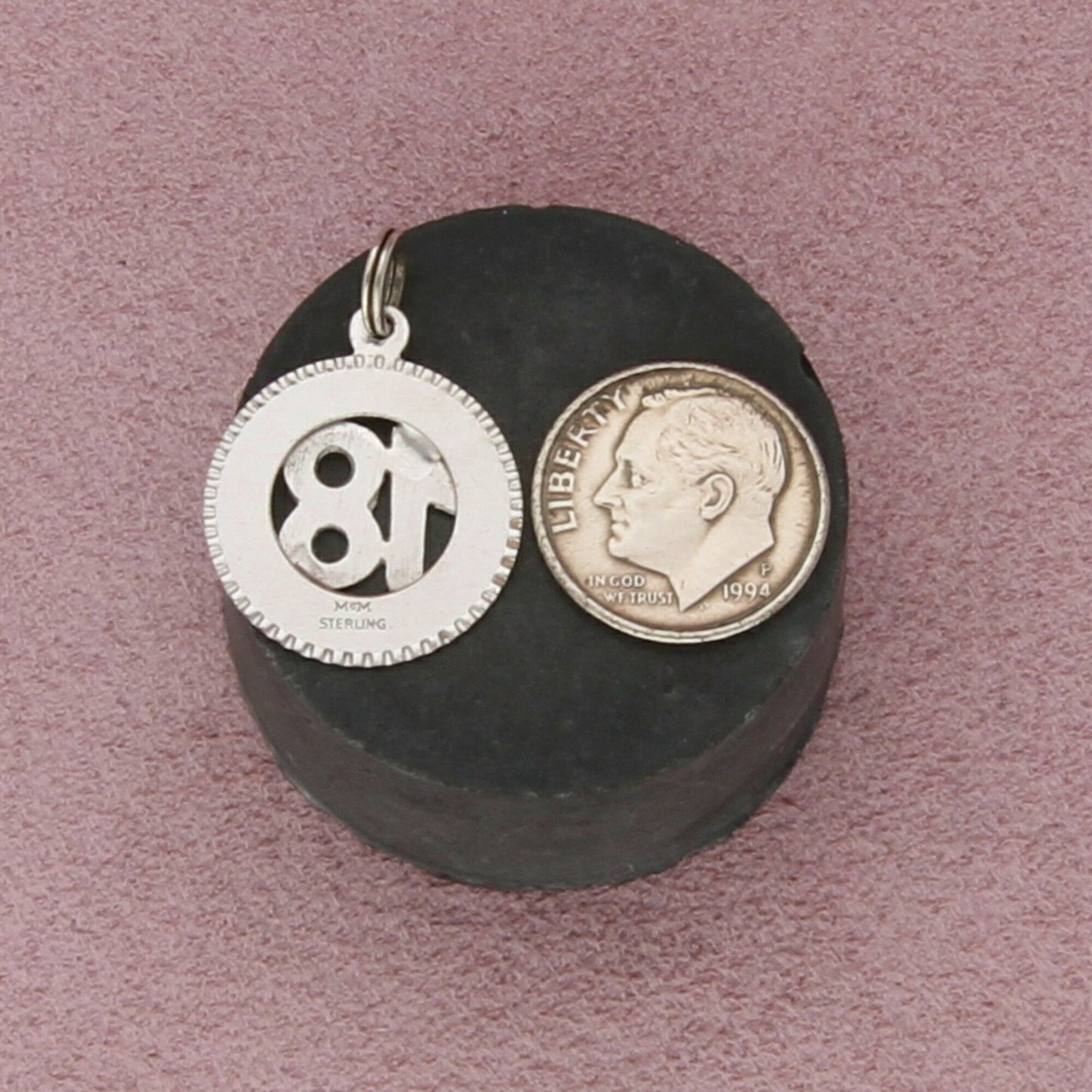 sterling silver vintage happy 18th birthday charm pendant