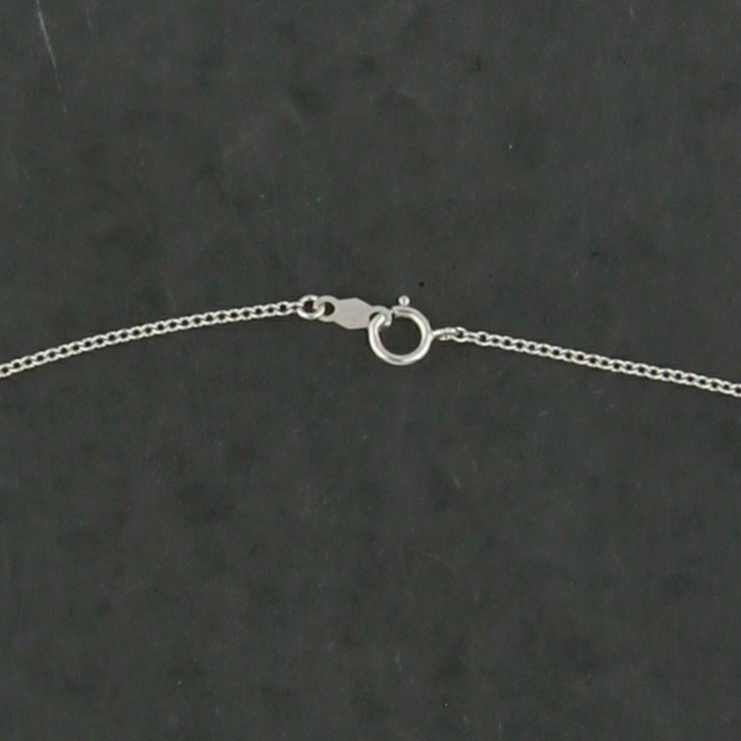 sterling silver 1mm cz station cable chain necklace size 20in