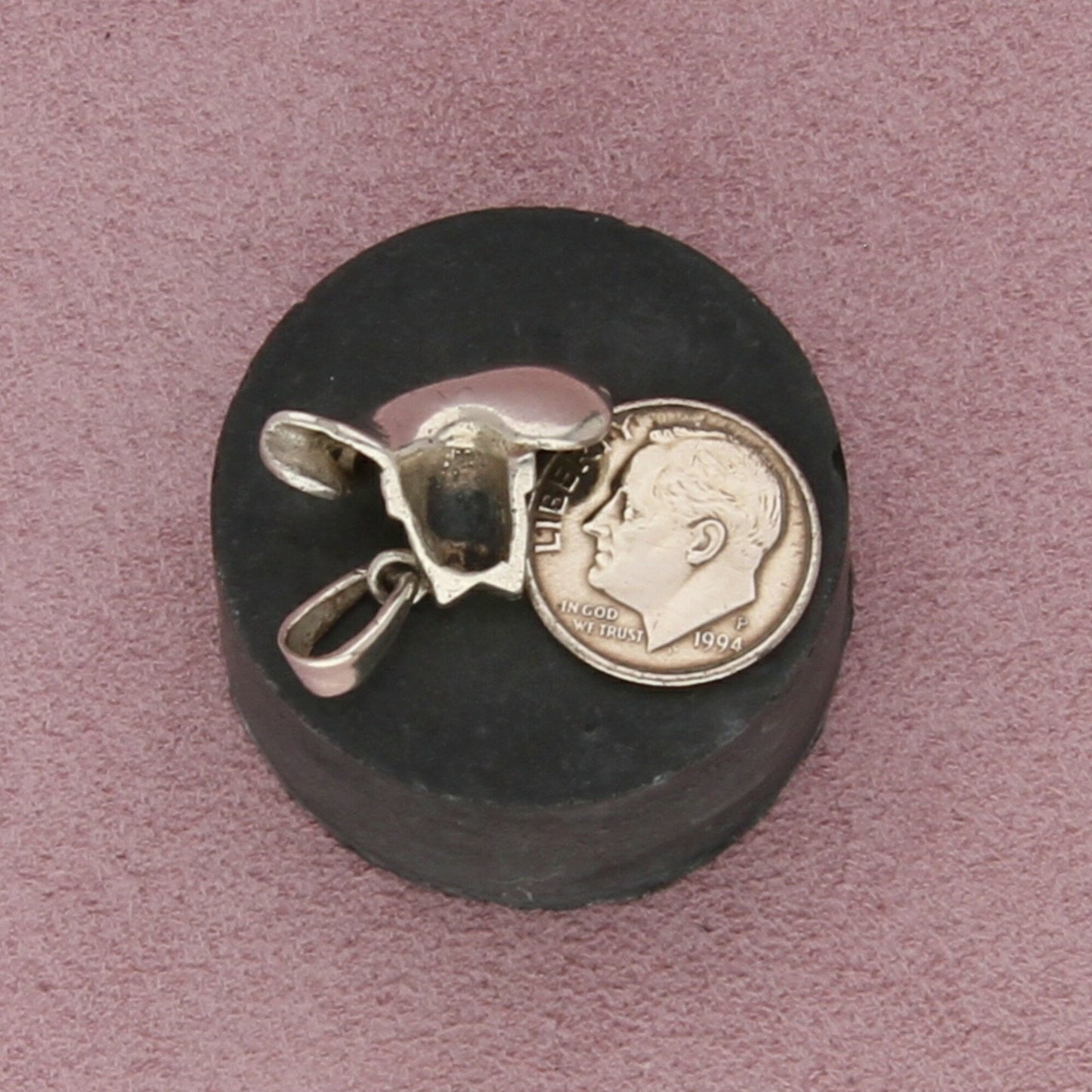 sterling silver vintage diamond-cut hat pendant