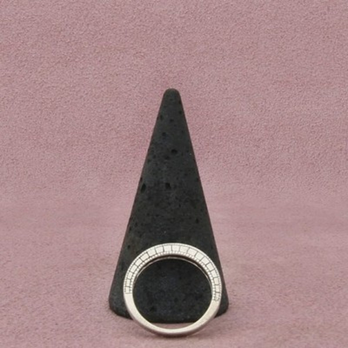 Sterling Silver C Z Milgrain Edge Beaded Detail Band Ring Size 6