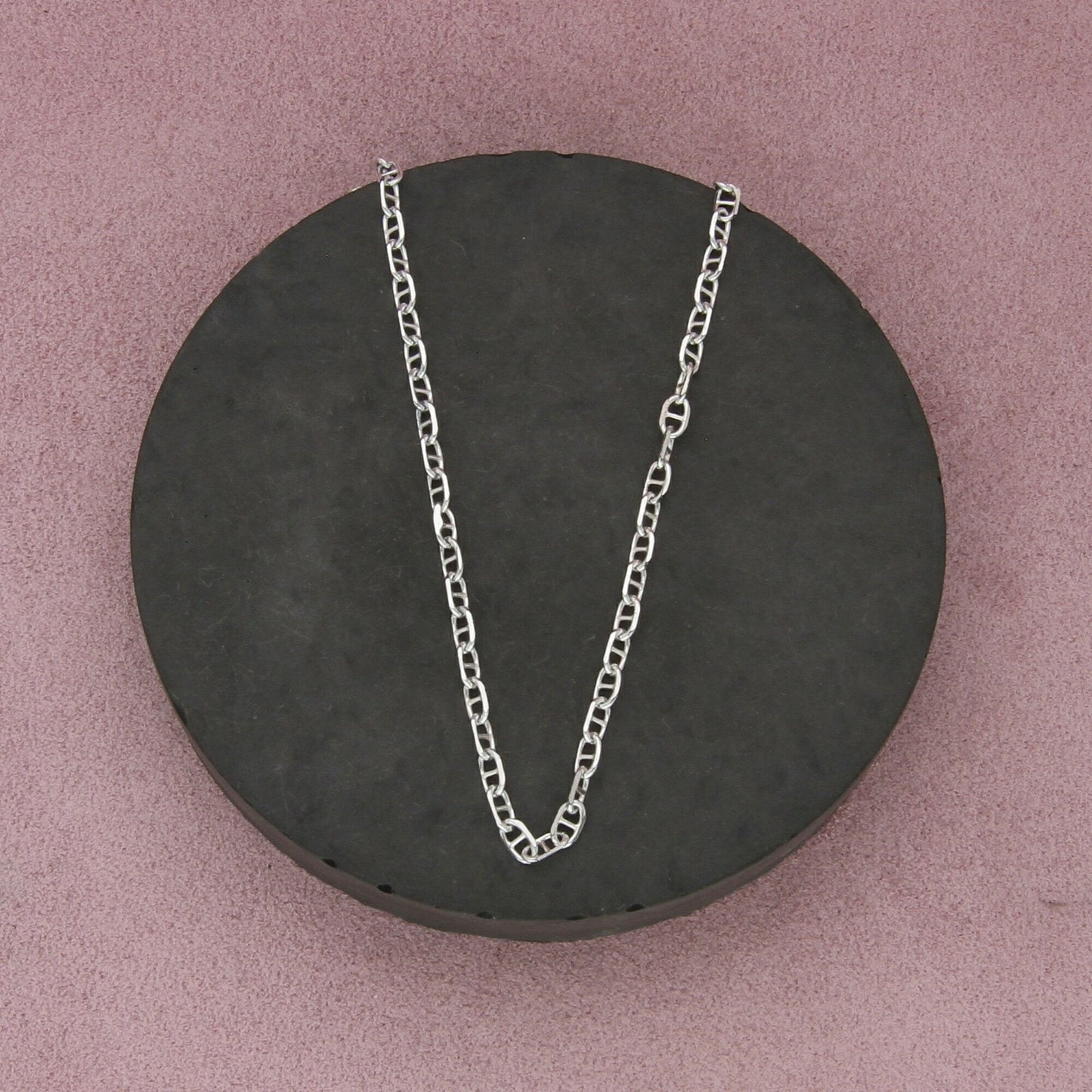 sterling silver italy 3mm mariner anchor chain necklace size 20in