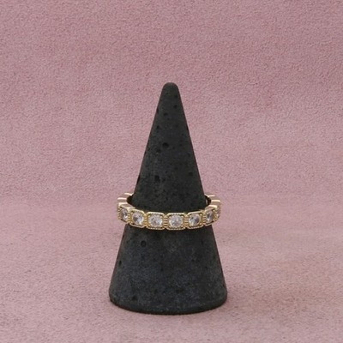 Sterling Silver Milgrain Cz Eternity Band Ring Size 8.5