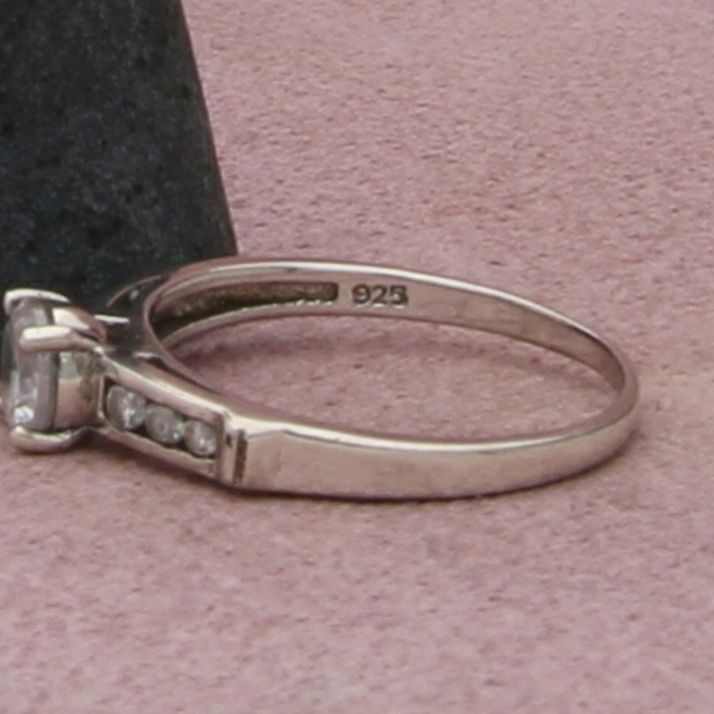 sterling silver round-cut cz engagement ring size 7.75