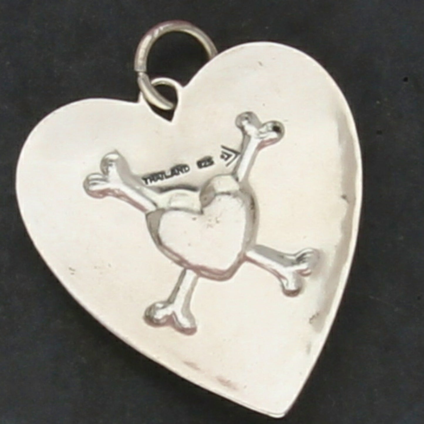 silpada sterling silver bad to the bone heart dog tag s2125 pendant