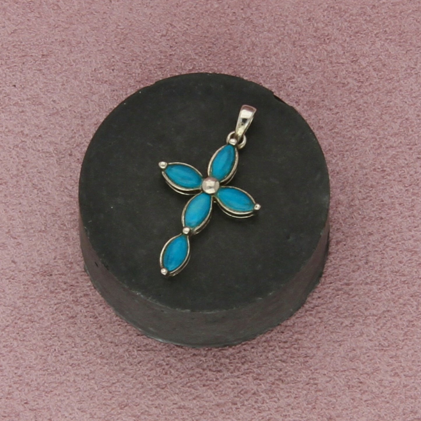 sterling silver turquoise cross pendant