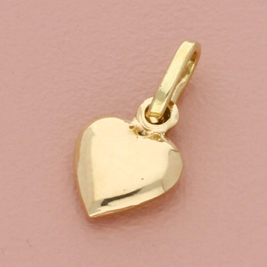 14k yellow gold vintage puffy heart pendant