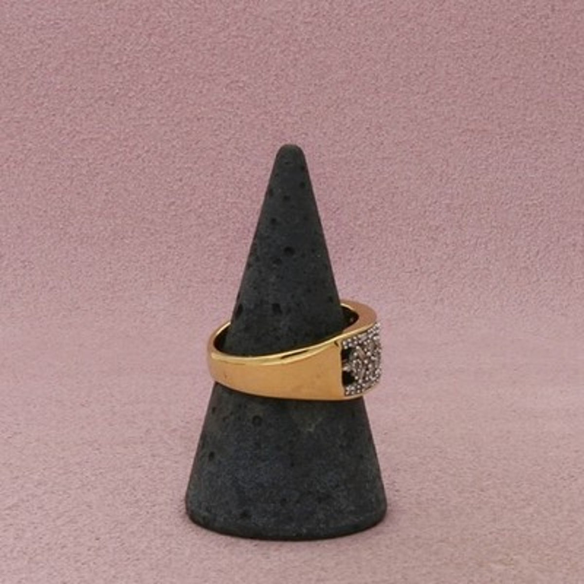 Zales Sterling Silver Gold Plate Diamond Baguette & Round Ring Size 8.75