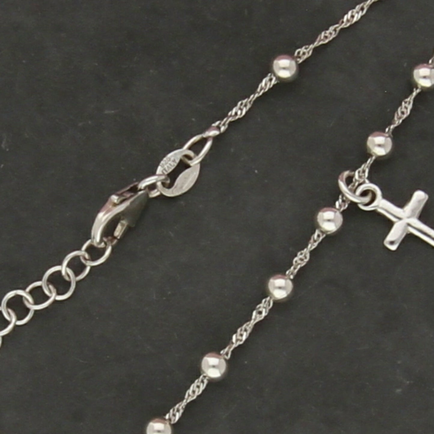 dyadema sterling silver italian prayer bead bracelet size 6.5-7in