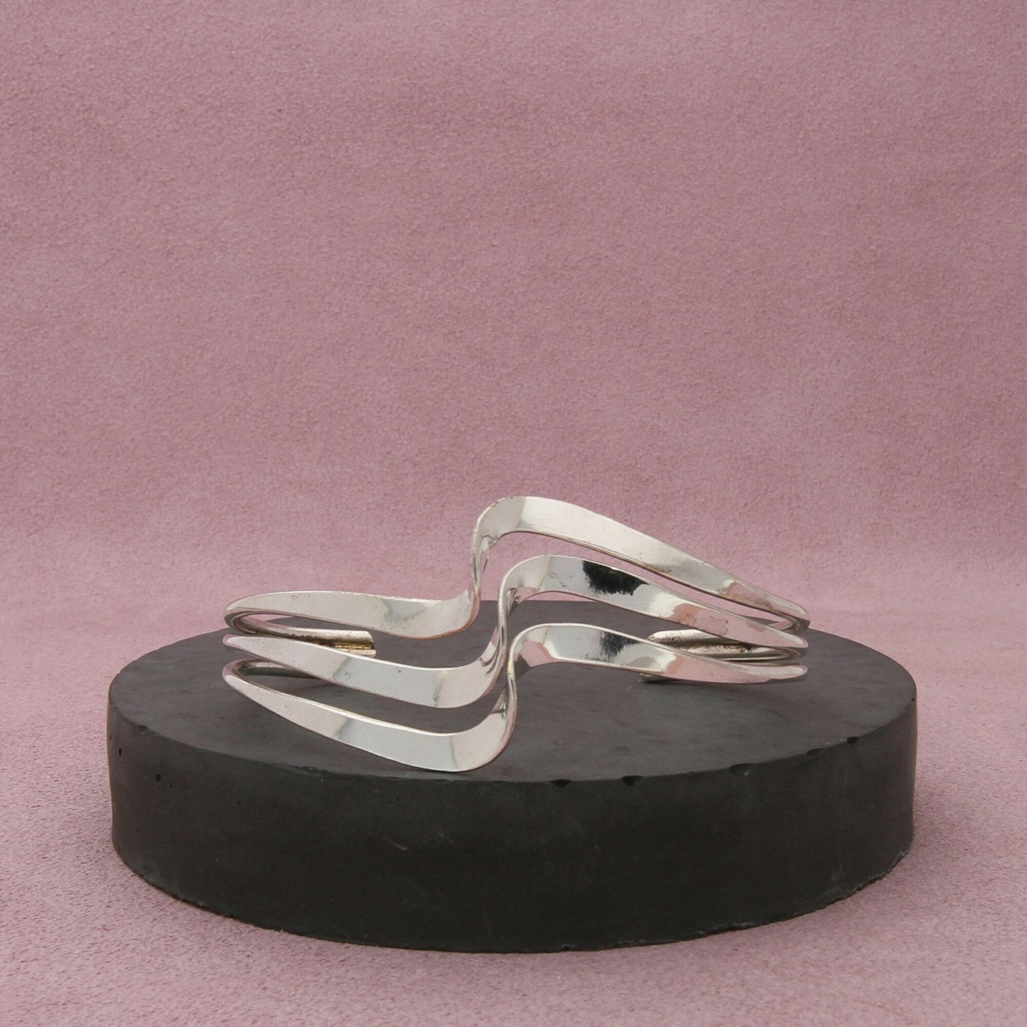 sterling silver vintage twisted triple cuff bracelet size 6.25in