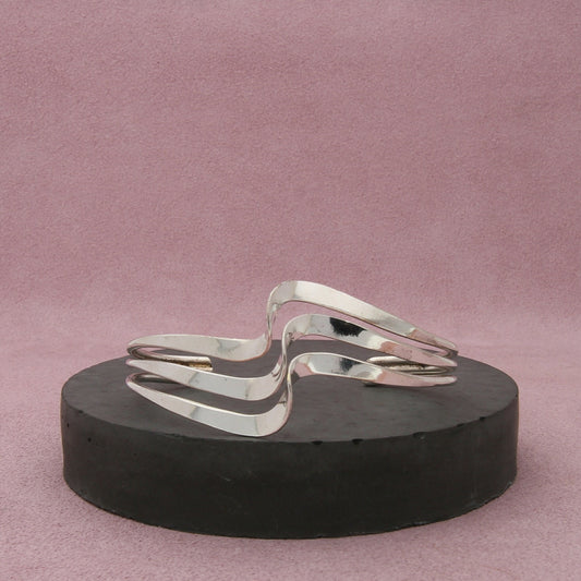 sterling silver vintage twisted triple cuff bracelet size 6.25in