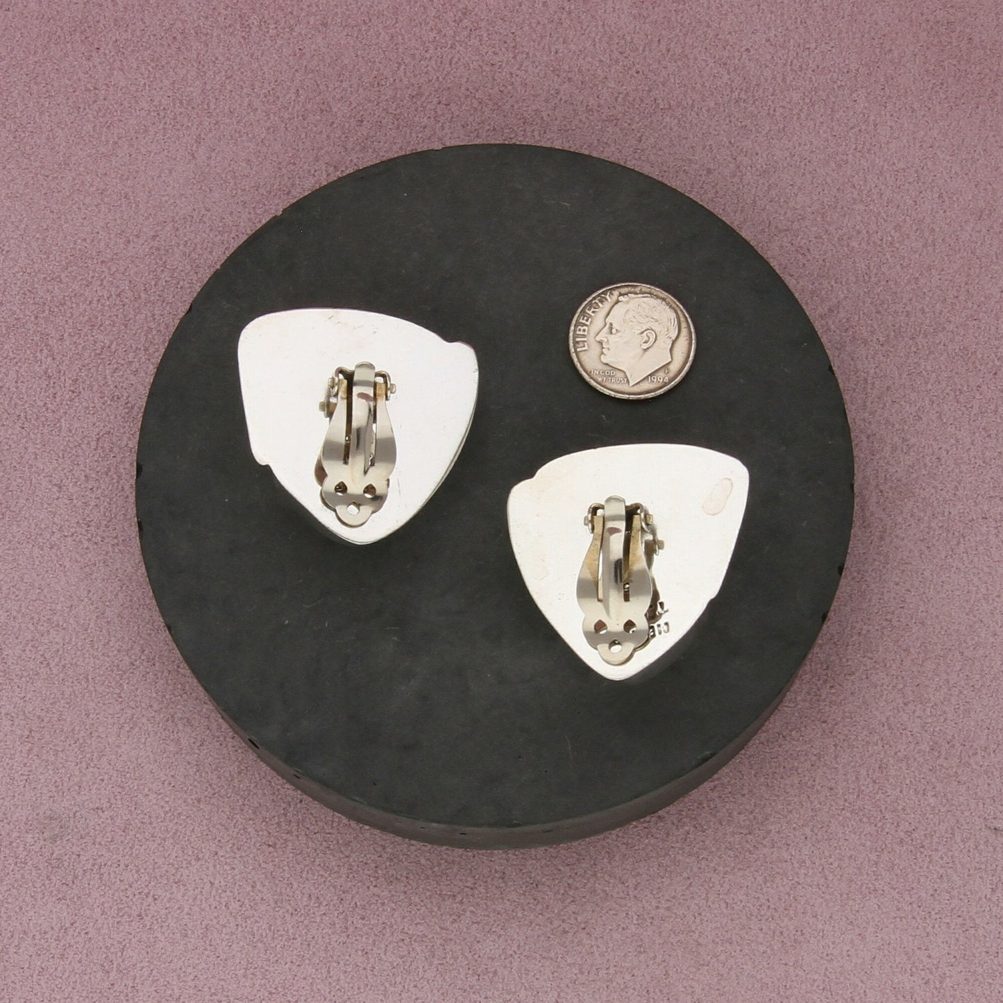 taxco mexico sterling silver vintage twist clip-on earrings