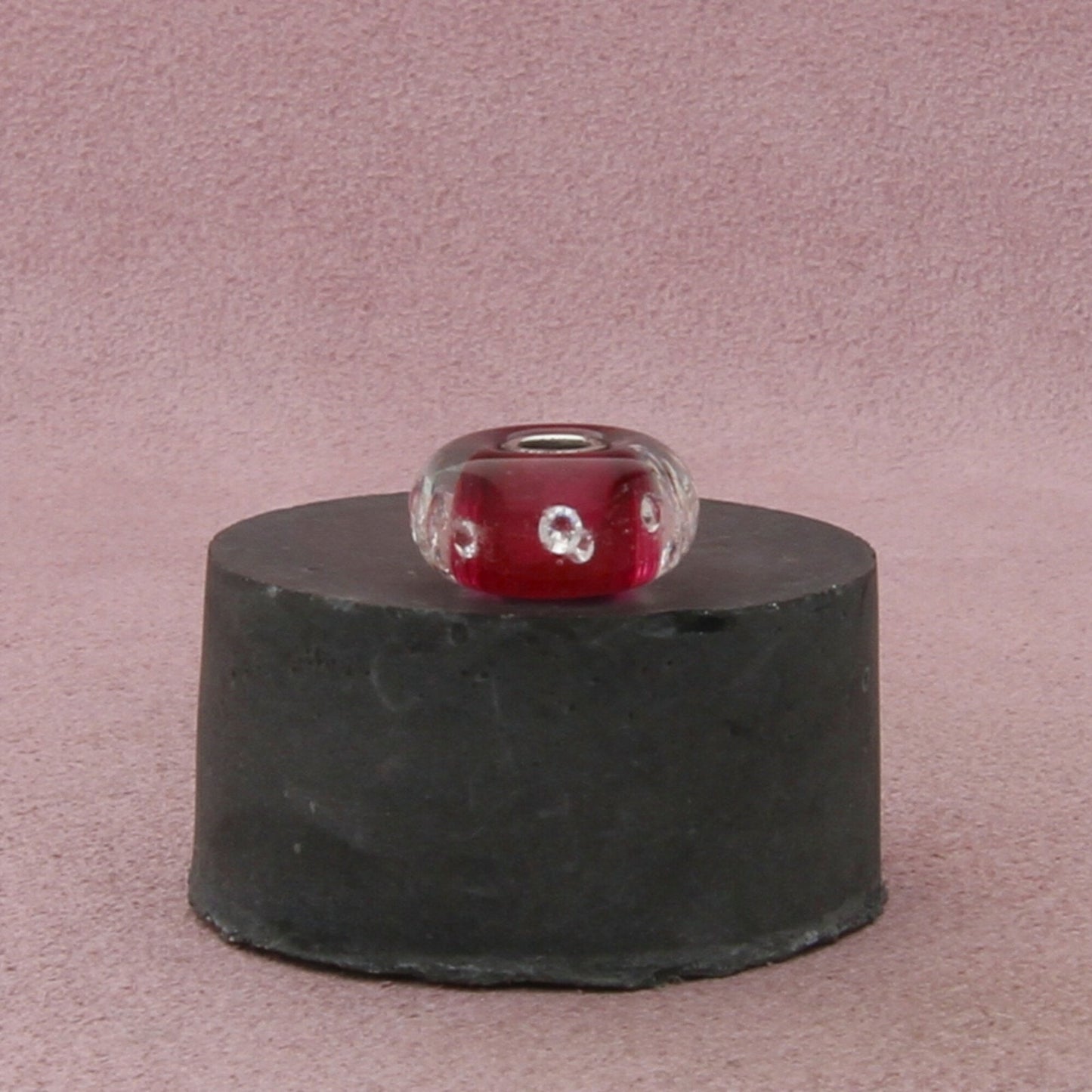 trollbeads sterling silver universal pink diamond murano glass bead charm